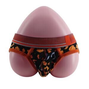 C-In2 Core Low Rise Brief Bold Leopard Print Orange Purple Black Mens Small